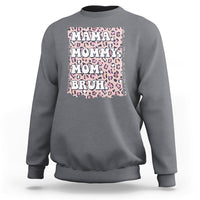 Mama Mommy Mom Bruh Mommy And Me Pink Leopard Mother's Day Gifts Sweatshirt - Wonder Print Shop