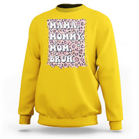 Mama Mommy Mom Bruh Mommy And Me Pink Leopard Mother's Day Gifts Sweatshirt - Wonder Print Shop
