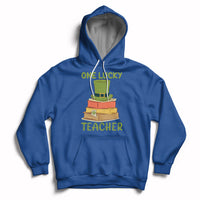 One Lucky Teacher St Patricks Day Lepreachaun Shamrock Books Hoodie - Wonder Print Shop
