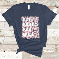 Mama Mommy Mom Bruh Mommy And Me Pink Leopard Mother's Day Gifts T Shirt - Wonder Print Shop