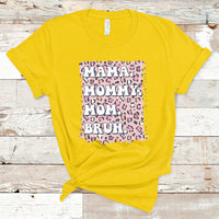 Mama Mommy Mom Bruh Mommy And Me Pink Leopard Mother's Day Gifts T Shirt - Wonder Print Shop