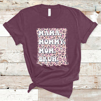 Mama Mommy Mom Bruh Mommy And Me Pink Leopard Mother's Day Gifts T Shirt - Wonder Print Shop