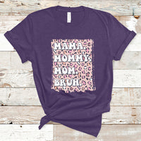 Mama Mommy Mom Bruh Mommy And Me Pink Leopard Mother's Day Gifts T Shirt - Wonder Print Shop