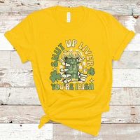 Beer Drinking Saint Patricks Shut Up Liver You're Irish T-Shirt - Wonder Print Shop
