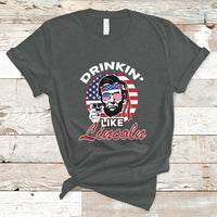 Drinking Like Lincoln 4th of July Men Abraham American Flag T-Shirt - Wonder Print Shop