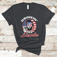 Drinking Like Lincoln 4th of July Men Abraham American Flag T-Shirt - Wonder Print Shop