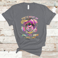 Womens This Is What An Amazing Mom Looks Like Messy Bun Funny Mother's Day Gift T Shirt - Wonder Print Shop