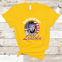 Drinking Like Lincoln 4th of July Men Abraham American Flag T-Shirt - Wonder Print Shop