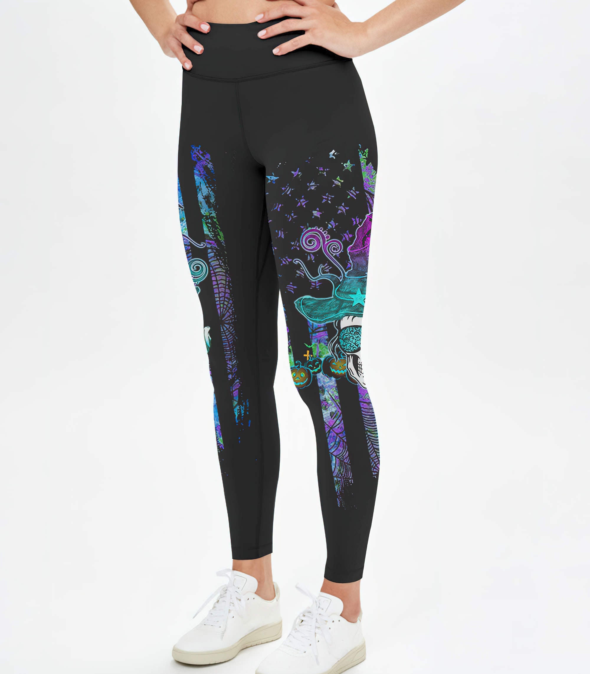 Witch By Nature Messy Bun Skull Leggings