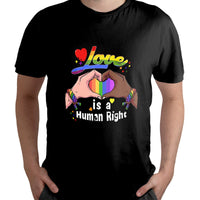 Love is A Human Right LGBTQ Rainbow Heart Gay Pride, LGBT T Shirt - Wonder Print Shop