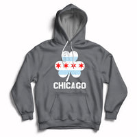Chicago Flag Shamrock Irish Pride St Patrick's Day Chicago Celebrate Hoodie - Wonder Print Shop