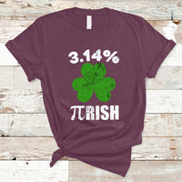 Pi Day St. Patrick's 3.14% Irish Funny Pirish Math Number Pi T Shirt - Wonder Print Shop