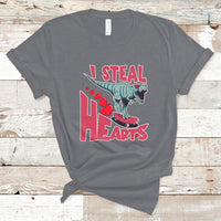 Valentines Day Dinosaur I Steal Hearts Skateboard T Shirt - Wonder Print Shop