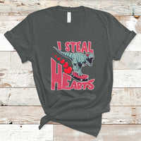 Valentines Day Dinosaur I Steal Hearts Skateboard T Shirt - Wonder Print Shop