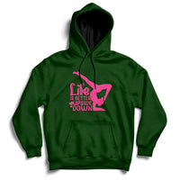 Yoga Saying Life Is Better Upside Down Dancer Gymnast Hoodie - Wonder Print Shop
