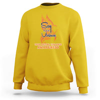 Say No To Violence We Wear Orange Support Squad Fight Abuse Sweatshirt - Wonder Print Shop