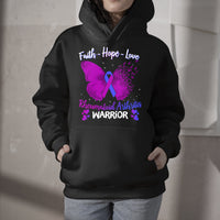 Faith Hope Love Butterfly Rheumatoid Arthritis Warrior, Awareness Hoodie - Wonder Print Shop