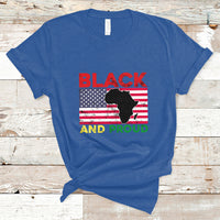 Black And Proud African American Pride Us Flag Africa Map T Shirt - Wonder Print Shop