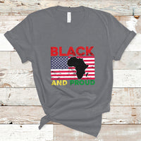 Black And Proud African American Pride Us Flag Africa Map T Shirt - Wonder Print Shop