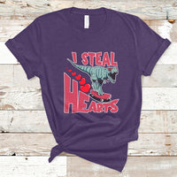 Valentines Day Dinosaur I Steal Hearts Skateboard T Shirt - Wonder Print Shop