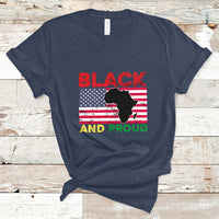 Black And Proud African American Pride Us Flag Africa Map T Shirt - Wonder Print Shop