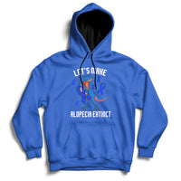 Alopecia Awareness Let's Make Alopecia Extinct Blue Ribbon Hoodie - Wonder Print Shop