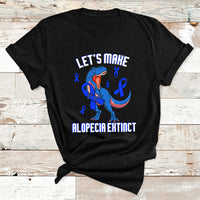 Alopecia Awareness Let's Make Alopecia Extinct Blue Ribbon T Shirt - Wonder Print Shop