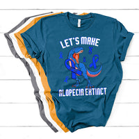 Alopecia Awareness Let's Make Alopecia Extinct Blue Ribbon T Shirt - Wonder Print Shop