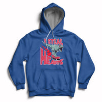 Valentines Day Dinosaur I Steal Hearts Skateboard Hoodie - Wonder Print Shop