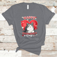 Happy Meowentine's Day My Cat Is My Valentine Cute Cat Heart T-Shirt - Wonder Print Shop