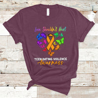 Love Shouldnot Hurt Teen Dating Violence Warrior Butterflies T-Shirt - Wonder Print Shop