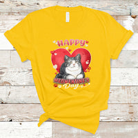 Happy Meowentine's Day My Cat Is My Valentine Cute Cat Heart T-Shirt - Wonder Print Shop