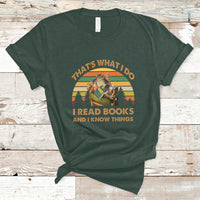 Vintage That's What I Do I Read Books And I Know Things Cat Reading Lover Bookworm T Shirt - Wonder Print Shop