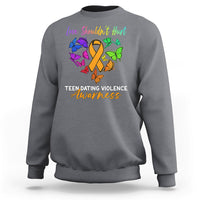 Love Shouldnot Hurt Teen Dating Violence Warrior Butterflies Sweatshirt - Wonder Print Shop