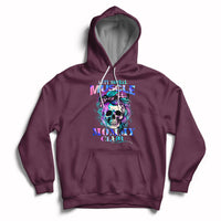 Anti Social Muscle Mommy Club Groovy Pump Cover Funny Messy Bun Skull Hoodie - Wonder Print Shop
