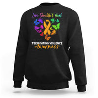 Love Shouldnot Hurt Teen Dating Violence Warrior Butterflies Sweatshirt - Wonder Print Shop