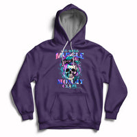 Anti Social Muscle Mommy Club Groovy Pump Cover Funny Messy Bun Skull Hoodie - Wonder Print Shop