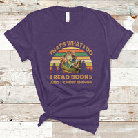 Vintage That's What I Do I Read Books And I Know Things Cat Reading Lover Bookworm T Shirt - Wonder Print Shop