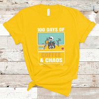 100 Days Of Coffee And Chaos 100th Day Teacher Skeleton T Shirt - Wonder Print Shop
