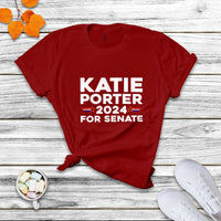 Katie Porter 2024 For US Senate California Democrat Senator - White T Shirt - Wonder Print Shop