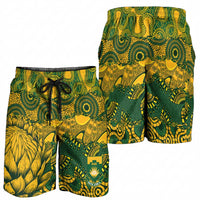2026 Autumn Rugby Nations South Africa Shorts for Men Indigenous Tribal Patchwork Motif