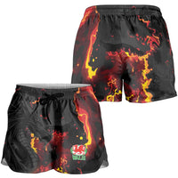 2026 Autumn Rugby Nations Wales Shorts for Women Black Cymru Welsh Dragon
