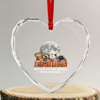 2026 Mission Lunar Orbit Animal Crew Heart Crystal Glass Ornament Funny Capybara Raccoon Opossum Skunk Astronauts