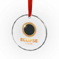 2026 Total Solar Eclipse Crystal Glass Ornament August 12 Totality Astronomy Souvenir