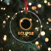 2026 Total Solar Eclipse Crystal Glass Ornament August 12 Totality Astronomy Souvenir