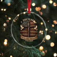 250 Years America Crystal Glass Ornament 250th Birthday 4th Of July Independence Day Faith Freedom
