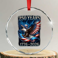 250 Years America Crystal Glass Ornament Eagle and Flag 250th Anniversary USA Patriotic 1776 2026 TS10