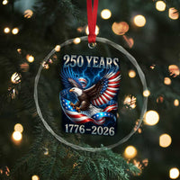 250 Years America Crystal Glass Ornament Eagle and Flag 250th Anniversary USA Patriotic 1776 2026 TS10