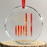 250 Years America Flag Crystal Glass Ornament 250th Anniversary USA TS10