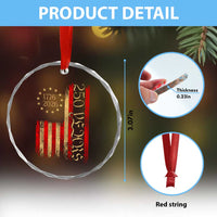 250 Years America Flag Crystal Glass Ornament 250th Anniversary USA TS10
